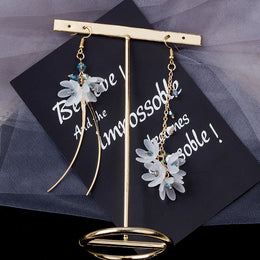 Korean White Acrylic Flower Handmade Earrings - Delicate Statement Jewelry