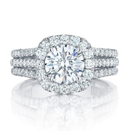Cubic Zirconia Luxury Engagement Ring - Brass Geometric Wedding Band