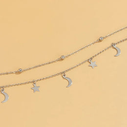 Star Pendant Double Layers Necklace - Bohemian Celestial Style