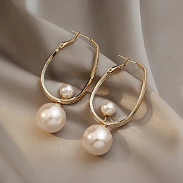 Vintage Korean Pearl Earrings - Elegant Fashion Jewelry