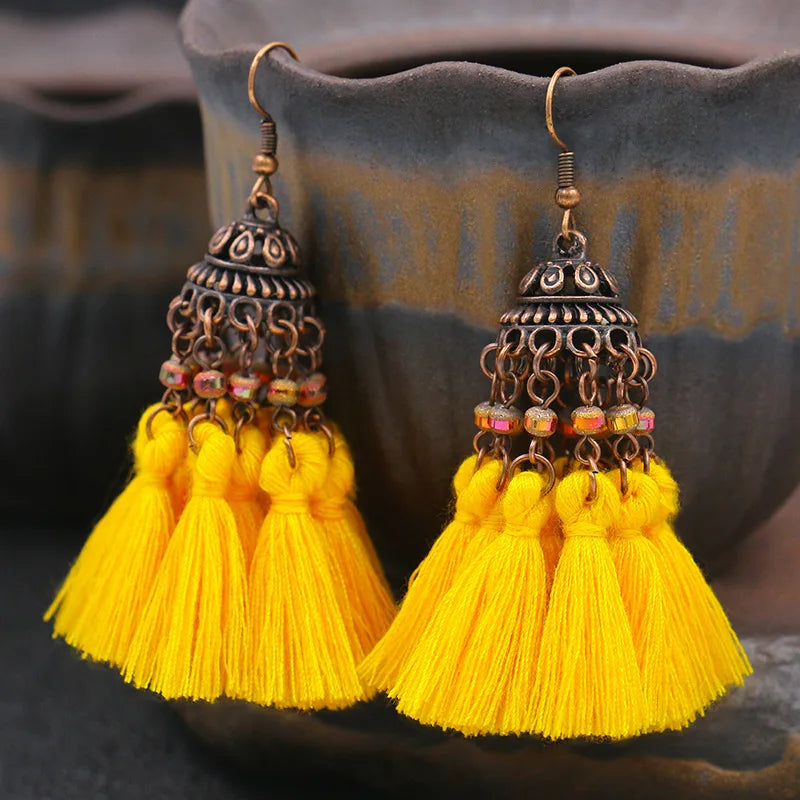 Bohemian Long Dangle Earrings - Statement Drop Jewelry