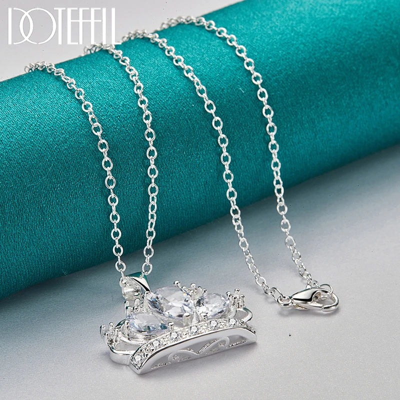 925 Sterling Silver AAA Zircon Necklace - Premium Diamond Alternative Jewelry