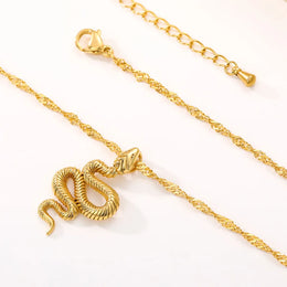 Snake Pendant Necklace - Serpent Symbol Jewelry