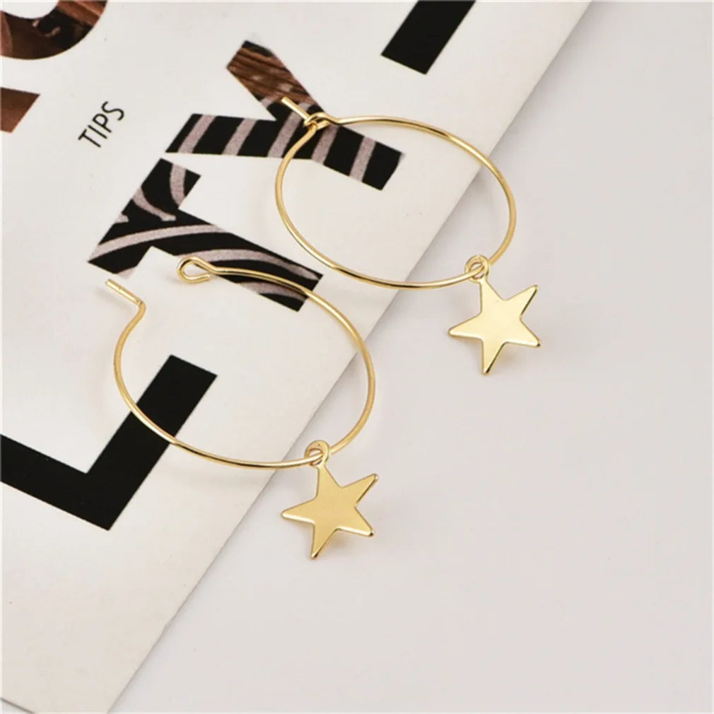 Simple Gold Earrings - Star-Shaped Punk Fashion Statement Jewelry