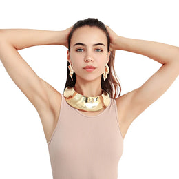 Bold Torque Necklace & Earrings Set - Vintage Statement Jewelry