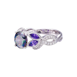 Mystical Rainbow Topaz 925 Sterling Silver Ring - Fine Jewelry
