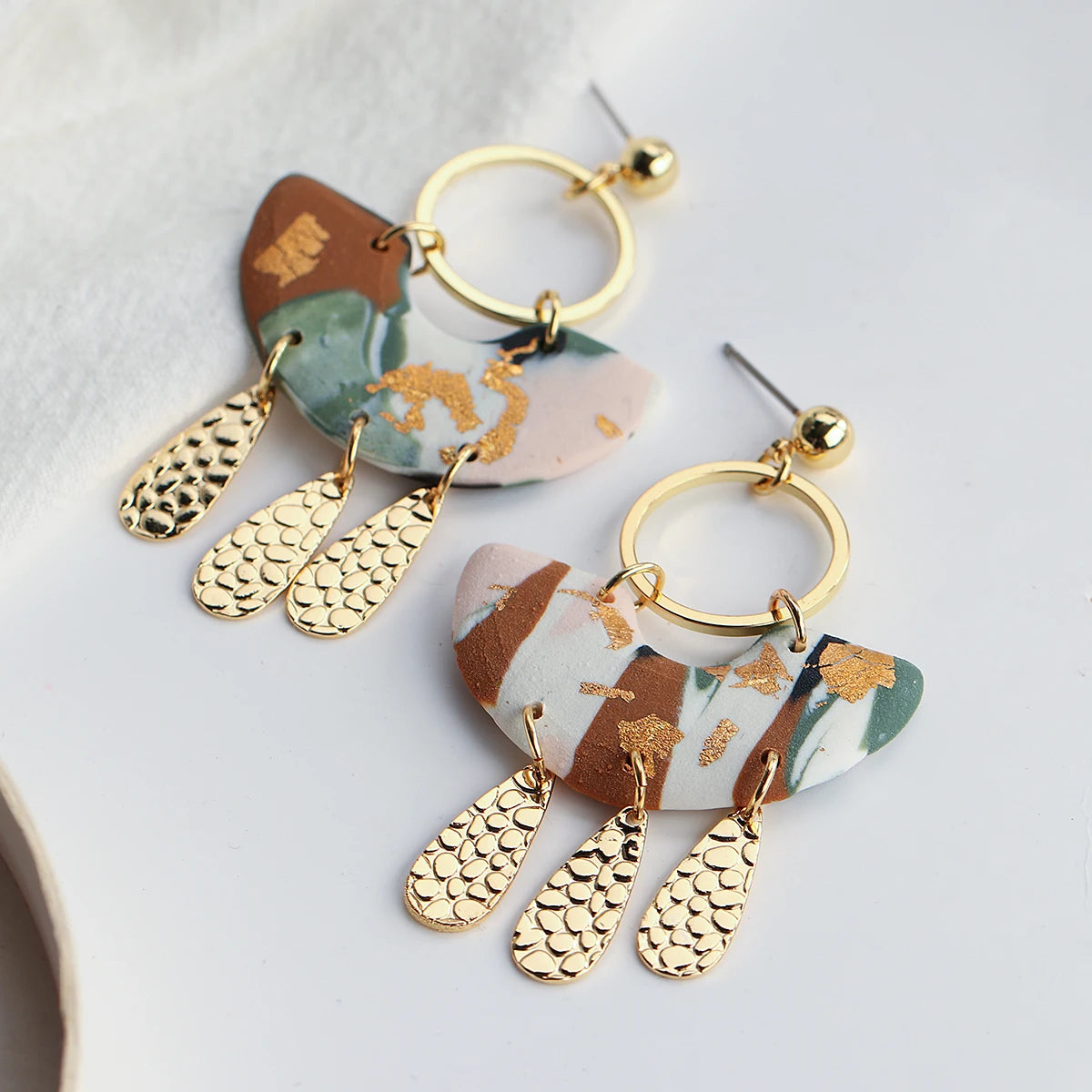 Abstract Pattern Drop Earrings - Elegant Statement Jewelry