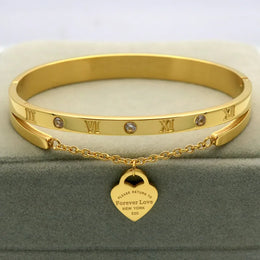 Forever Love Heart Bracelet - Stainless Steel Romantic Jewelry