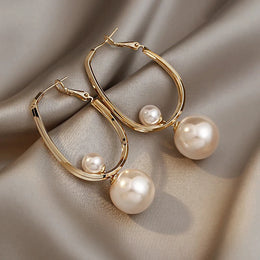 Vintage Korean Pearl Earrings - Elegant Fashion Jewelry
