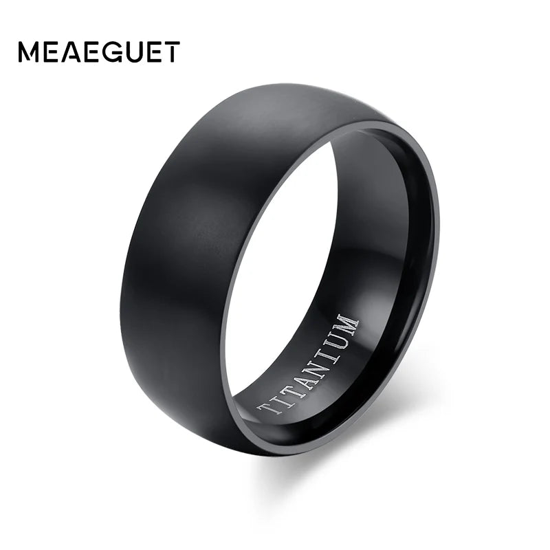 Matte Black Titanium Wedding Ring - 8mm Classic Band