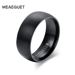 Matte Black Titanium Wedding Ring - 8mm Classic Band