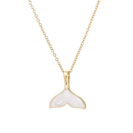 White Shell Mermaid Tail Pendant Necklace - Ocean-Inspired Statement