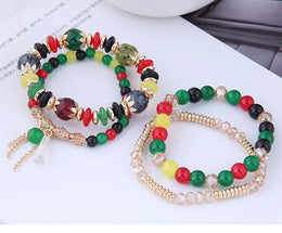 Green Crystal Bracelet - Adjustable Rope Chain Fashion Jewelry
