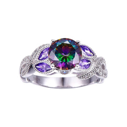 Mystical Rainbow Topaz 925 Sterling Silver Ring - Fine Jewelry