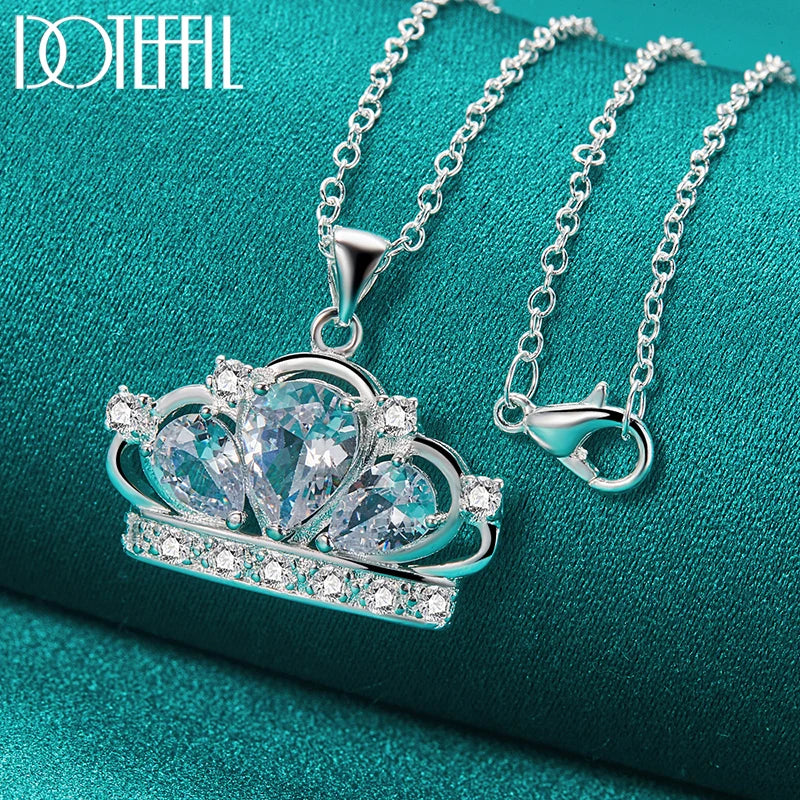 925 Sterling Silver AAA Zircon Necklace - Premium Diamond Alternative Jewelry