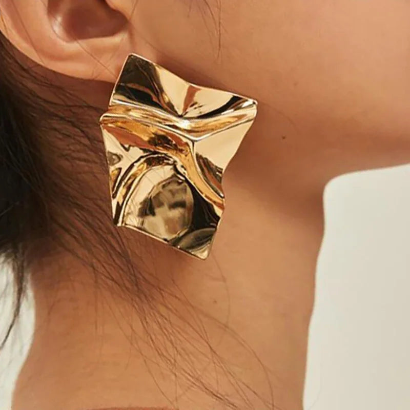 Exaggerated Simple Irregular Geometric Earrings - Trendy Fashion Drop Jewelry