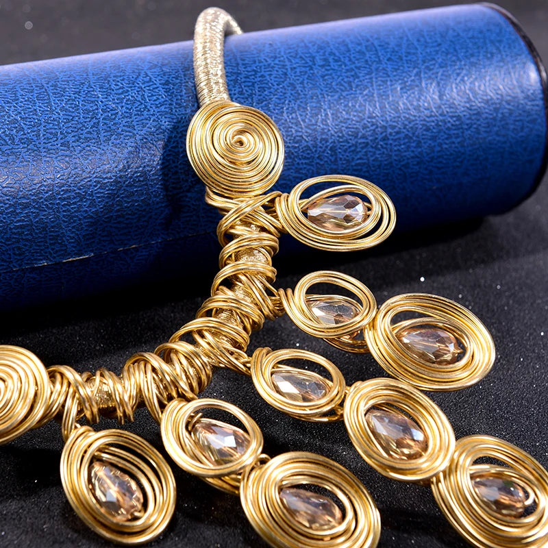Vintage African Necklace & Earrings Set - Cultural Statement Jewelry