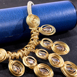Vintage African Necklace & Earrings Set - Cultural Statement Jewelry