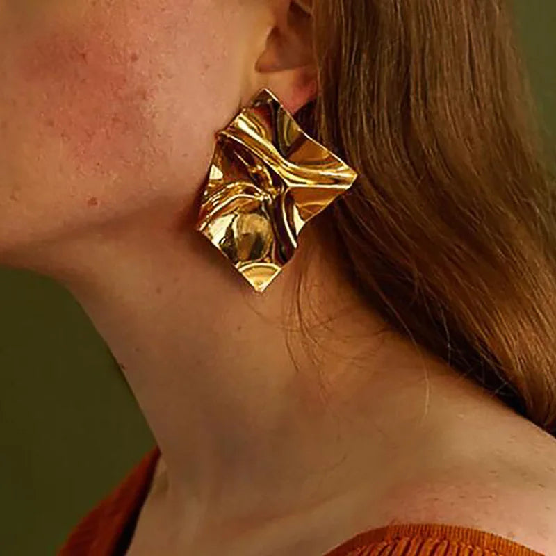 Exaggerated Simple Irregular Geometric Earrings - Trendy Fashion Drop Jewelry