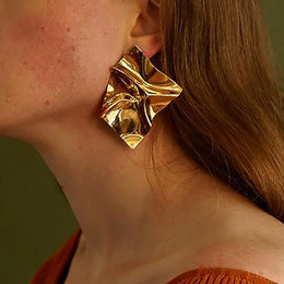 Exaggerated Simple Irregular Geometric Earrings - Trendy Fashion Drop Jewelry