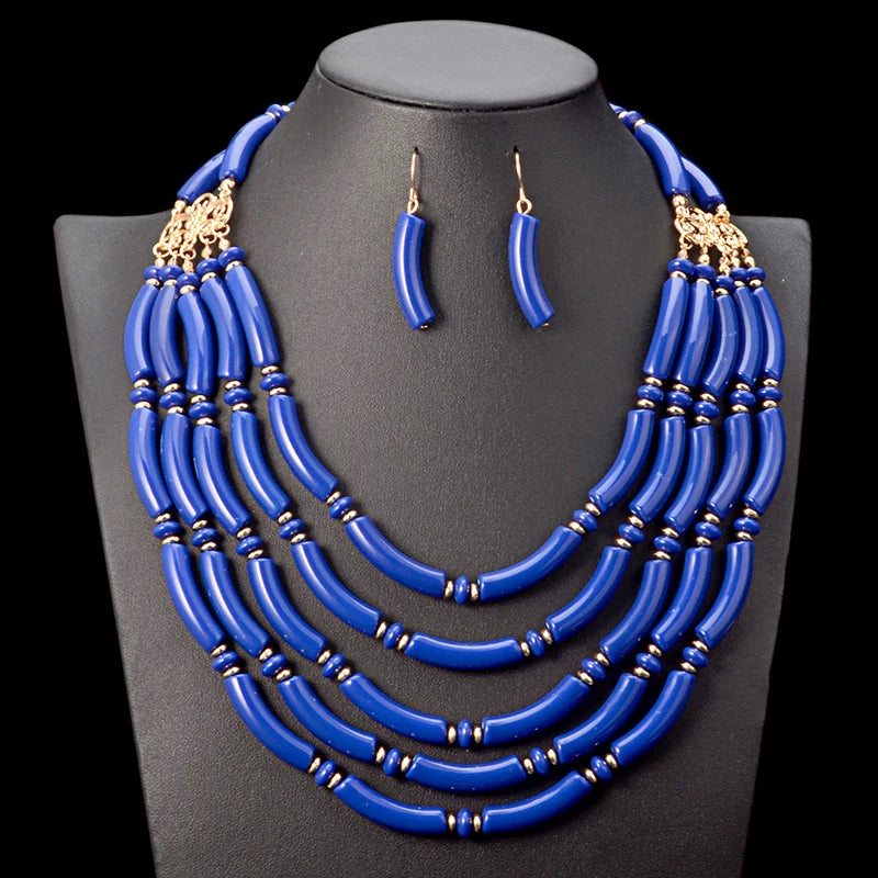 Nigerian Wedding Necklace Set - Vintage Bridal Statement Jewelry