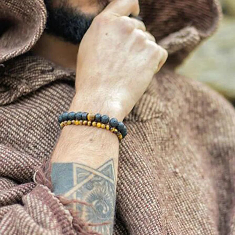 Natural Stone Beads Bracelet - Stretch Healing Stone Jewelry