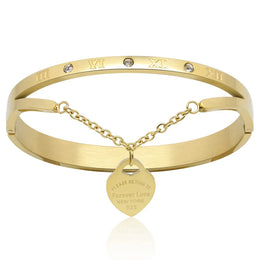 Forever Love Heart Bracelet - Stainless Steel Romantic Jewelry