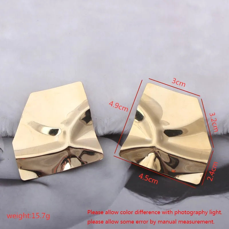 Exaggerated Simple Irregular Geometric Earrings - Trendy Fashion Drop Jewelry