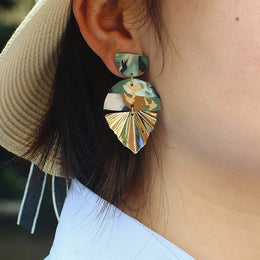 Abstract Pattern Drop Earrings - Elegant Statement Jewelry