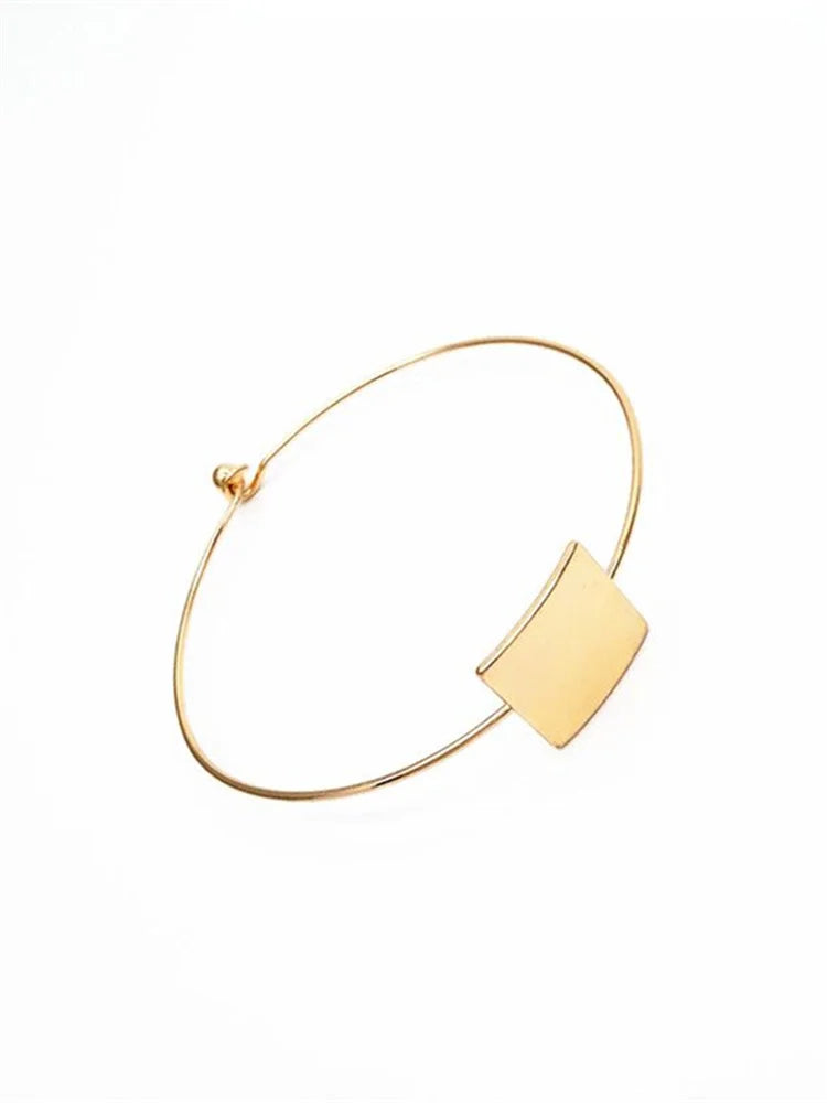 Simple Geometric Bracelet - Modern Copper Cuff Jewelry