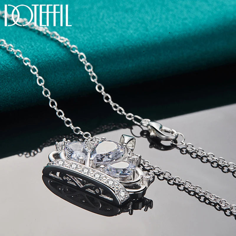 925 Sterling Silver AAA Zircon Necklace - Premium Diamond Alternative Jewelry