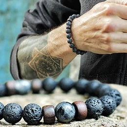Natural Stone Beads Bracelet - Stretch Healing Stone Jewelry