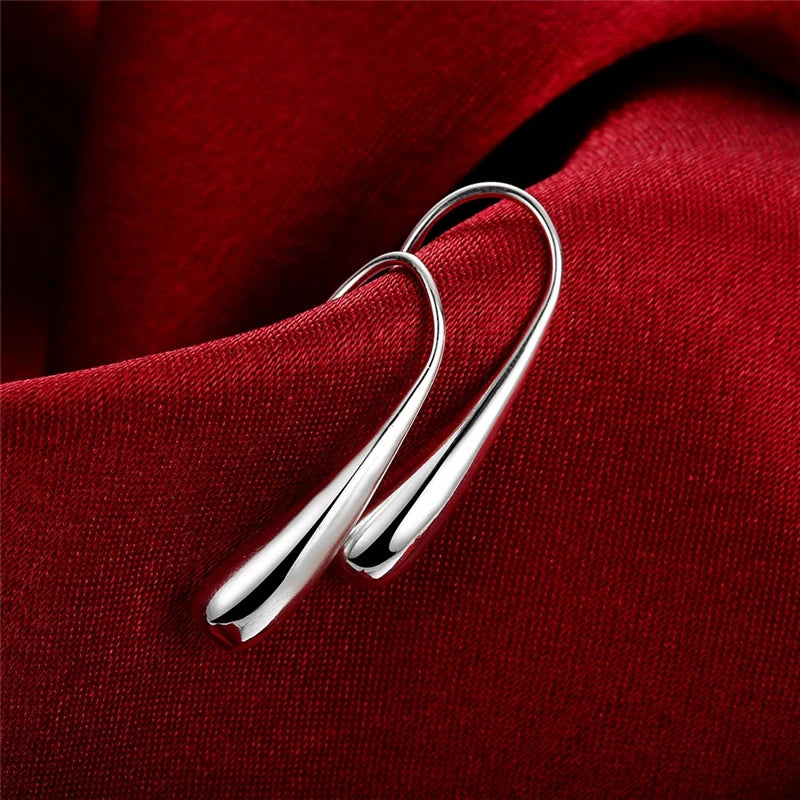 925 Sterling Silver Droplets Stud Earrings - Minimalist Water Drop Jewelry