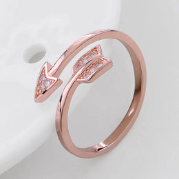 Silver Plated Arrow Crystal Ring - Fashion Statement Jewelry
