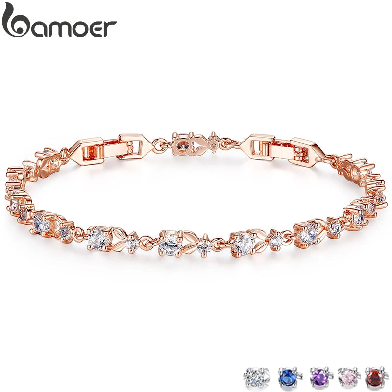 Luxury Rose Gold Bracelet - Crystal Statement Jewelry