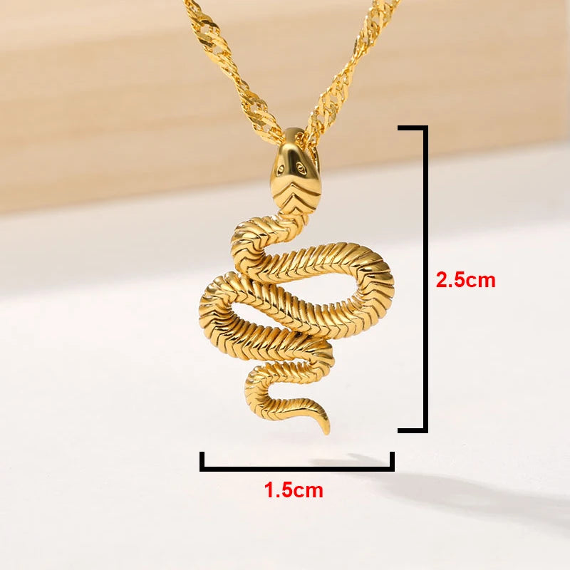Snake Pendant Necklace - Serpent Symbol Jewelry