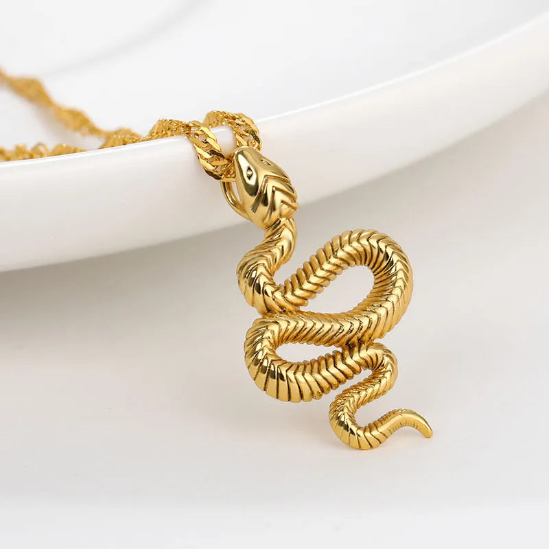 Snake Pendant Necklace - Serpent Symbol Jewelry