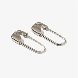 Paper Clip Pin Earrings - Metallic Irregular Zinc Alloy Stud Jewelry