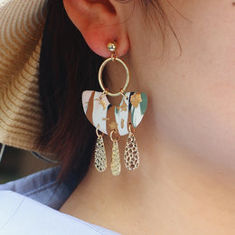 Abstract Pattern Drop Earrings - Elegant Statement Jewelry