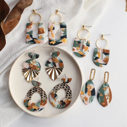 Abstract Pattern Drop Earrings - Elegant Statement Jewelry