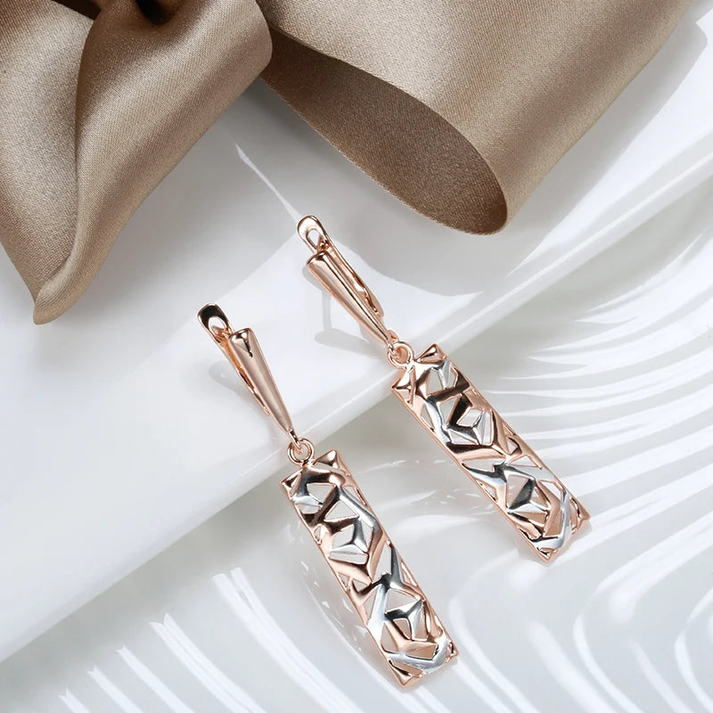 Ethnic Retro Square Drop Earrings - Vintage Copper Fashion Jewelry