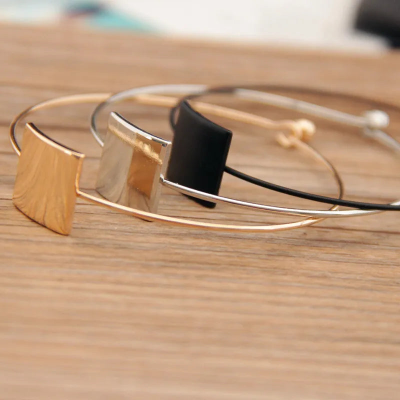 Simple Geometric Bracelet - Modern Copper Cuff Jewelry