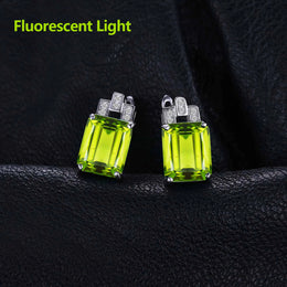 Nano Emerald Hoop Earrings 925 Sterling Silver - VVS Green Gemstone Jewelry