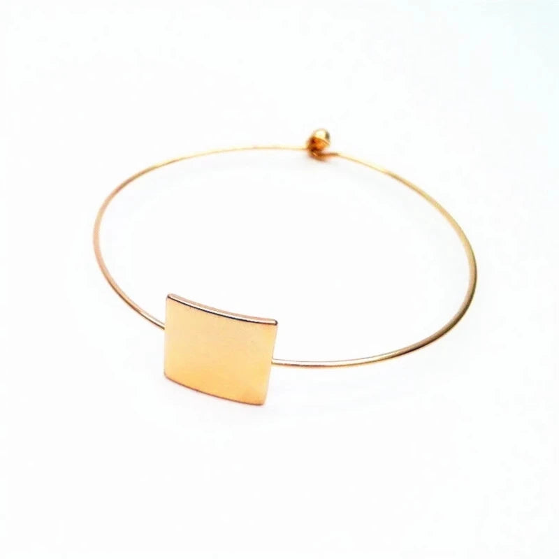 Simple Geometric Bracelet - Modern Copper Cuff Jewelry