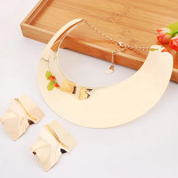 Bold Torque Necklace & Earrings Set - Vintage Statement Jewelry
