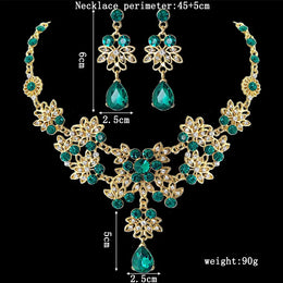 Gold Color Water Drop Jewelry Set - Elegant Teardrop Necklace and Earrings