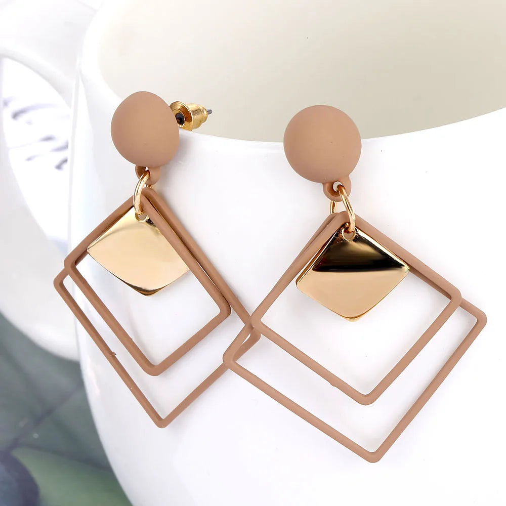 Fashion Statement Geometric Drop Earrings - Modern Statement Jewelry
