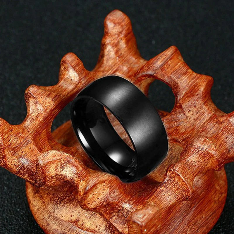 Matte Black Titanium Wedding Ring - 8mm Classic Band