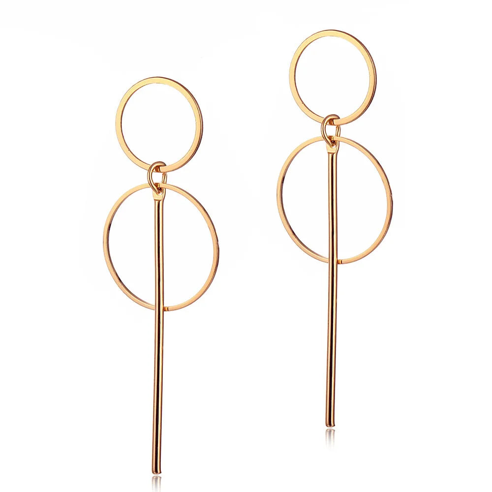 Geometric Simple Circle Earrings - Minimalist Statement Jewelry