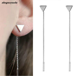 Triangle Chain Earrings - Modern Statement Jewelry